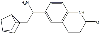 6-(1-amino-2-{bicyclo[2.2.1]heptan-2-yl}ethyl)-1,2,3,4-tetrahydroquinolin-2-one Struktur