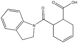 6-(2,3-dihydro-1H-indol-1-ylcarbonyl)cyclohex-3-ene-1-carboxylic acid Struktur