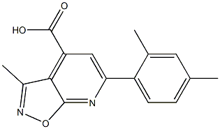 6-(2,4-dimethylphenyl)-3-methylisoxazolo[5,4-b]pyridine-4-carboxylic acid Struktur