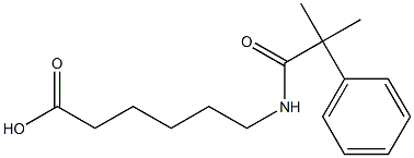 6-(2-methyl-2-phenylpropanamido)hexanoic acid Struktur