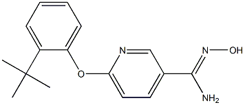 6-(2-tert-butylphenoxy)-N'-hydroxypyridine-3-carboximidamide Struktur