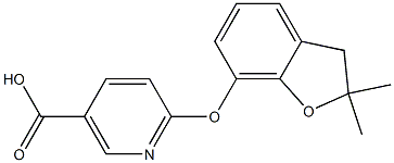 6-[(2,2-dimethyl-2,3-dihydro-1-benzofuran-7-yl)oxy]nicotinic acid Struktur