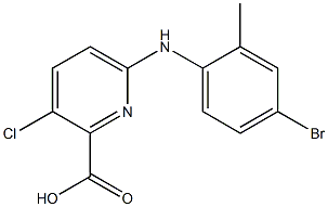 6-[(4-bromo-2-methylphenyl)amino]-3-chloropyridine-2-carboxylic acid Struktur