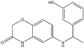 6-{[1-(3-hydroxyphenyl)ethyl]amino}-3,4-dihydro-2H-1,4-benzoxazin-3-one Struktur