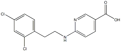 6-{[2-(2,4-dichlorophenyl)ethyl]amino}pyridine-3-carboxylic acid Struktur