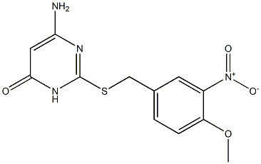 6-amino-2-{[(4-methoxy-3-nitrophenyl)methyl]sulfanyl}-3,4-dihydropyrimidin-4-one Struktur