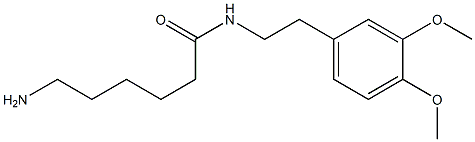 6-amino-N-[2-(3,4-dimethoxyphenyl)ethyl]hexanamide Struktur