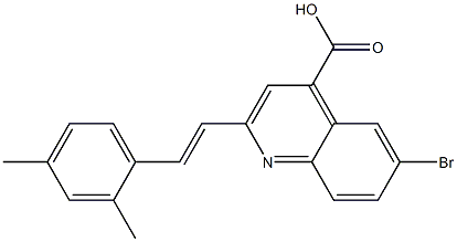 6-bromo-2-[(E)-2-(2,4-dimethylphenyl)vinyl]quinoline-4-carboxylic acid Struktur