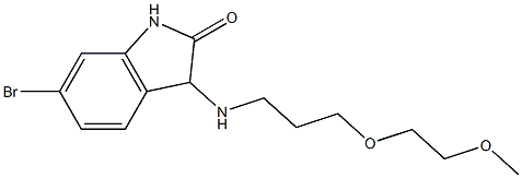 6-bromo-3-{[3-(2-methoxyethoxy)propyl]amino}-2,3-dihydro-1H-indol-2-one Struktur