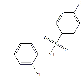 6-chloro-N-(2-chloro-4-fluorophenyl)pyridine-3-sulfonamide Struktur