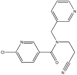 6-chloro-N-(2-cyanoethyl)-N-(pyridin-3-ylmethyl)pyridine-3-carboxamide Struktur