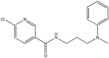 6-chloro-N-{3-[methyl(phenyl)amino]propyl}pyridine-3-carboxamide Struktur