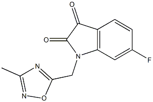 6-fluoro-1-[(3-methyl-1,2,4-oxadiazol-5-yl)methyl]-2,3-dihydro-1H-indole-2,3-dione Struktur