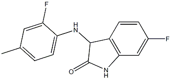 6-fluoro-3-[(2-fluoro-4-methylphenyl)amino]-2,3-dihydro-1H-indol-2-one Struktur