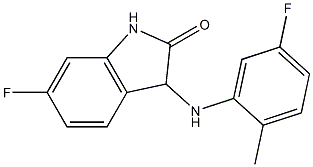 6-fluoro-3-[(5-fluoro-2-methylphenyl)amino]-2,3-dihydro-1H-indol-2-one Struktur