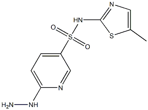 6-hydrazinyl-N-(5-methyl-1,3-thiazol-2-yl)pyridine-3-sulfonamide Struktur