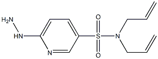 6-hydrazinyl-N,N-bis(prop-2-en-1-yl)pyridine-3-sulfonamide Struktur