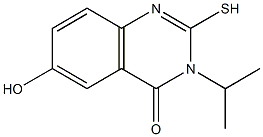 6-hydroxy-3-isopropyl-2-mercaptoquinazolin-4(3H)-one Struktur