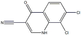 7,8-dichloro-4-oxo-1,4-dihydroquinoline-3-carbonitrile Struktur