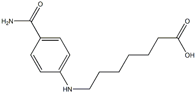 7-[(4-carbamoylphenyl)amino]heptanoic acid Struktur