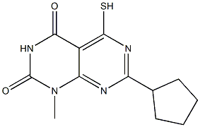 7-cyclopentyl-5-mercapto-1-methylpyrimido[4,5-d]pyrimidine-2,4(1H,3H)-dione Struktur