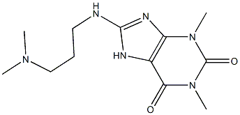 8-{[3-(dimethylamino)propyl]amino}-1,3-dimethyl-2,3,6,7-tetrahydro-1H-purine-2,6-dione Struktur