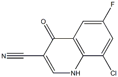 8-chloro-6-fluoro-4-oxo-1,4-dihydroquinoline-3-carbonitrile Struktur