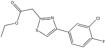 ethyl 2-[4-(3-chloro-4-fluorophenyl)-1,3-thiazol-2-yl]acetate Struktur