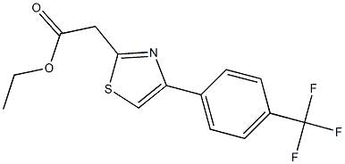 ethyl 2-{4-[4-(trifluoromethyl)phenyl]-1,3-thiazol-2-yl}acetate Struktur