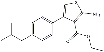 ethyl 2-amino-4-[4-(2-methylpropyl)phenyl]thiophene-3-carboxylate Struktur