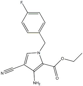 ethyl 3-amino-4-cyano-1-[(4-fluorophenyl)methyl]-1H-pyrrole-2-carboxylate Struktur