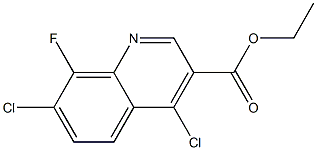 ethyl 4,7-dichloro-8-fluoroquinoline-3-carboxylate Struktur