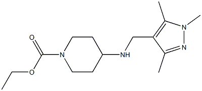 ethyl 4-{[(1,3,5-trimethyl-1H-pyrazol-4-yl)methyl]amino}piperidine-1-carboxylate Struktur