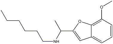 hexyl[1-(7-methoxy-1-benzofuran-2-yl)ethyl]amine Struktur