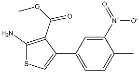 methyl 2-amino-4-(4-methyl-3-nitrophenyl)thiophene-3-carboxylate Struktur