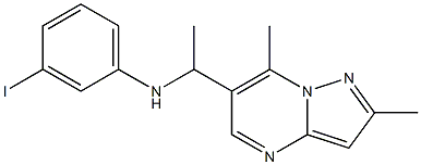 N-(1-{2,7-dimethylpyrazolo[1,5-a]pyrimidin-6-yl}ethyl)-3-iodoaniline Struktur