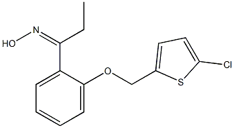 N-(1-{2-[(5-chlorothiophen-2-yl)methoxy]phenyl}propylidene)hydroxylamine Struktur