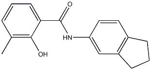 N-(2,3-dihydro-1H-inden-5-yl)-2-hydroxy-3-methylbenzamide Struktur