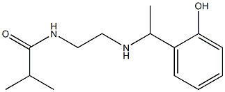 N-(2-{[1-(2-hydroxyphenyl)ethyl]amino}ethyl)-2-methylpropanamide Struktur