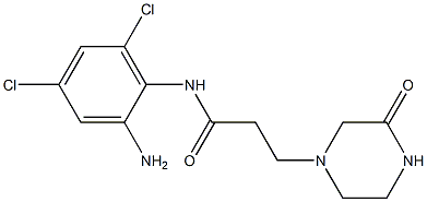 N-(2-amino-4,6-dichlorophenyl)-3-(3-oxopiperazin-1-yl)propanamide Struktur