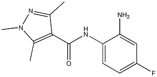 N-(2-amino-4-fluorophenyl)-1,3,5-trimethyl-1H-pyrazole-4-carboxamide Struktur