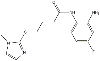 N-(2-amino-4-fluorophenyl)-4-[(1-methyl-1H-imidazol-2-yl)sulfanyl]butanamide Struktur