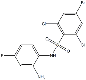 N-(2-amino-4-fluorophenyl)-4-bromo-2,6-dichlorobenzene-1-sulfonamide Struktur