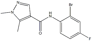 N-(2-bromo-4-fluorophenyl)-1,5-dimethyl-1H-pyrazole-4-carboxamide Struktur