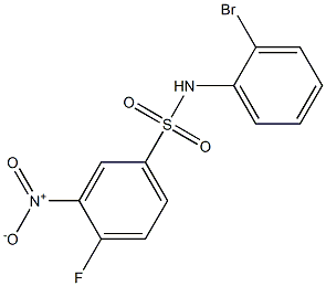 N-(2-bromophenyl)-4-fluoro-3-nitrobenzene-1-sulfonamide Struktur