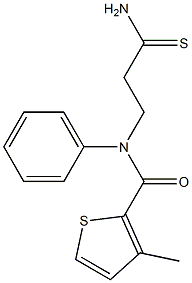 N-(2-carbamothioylethyl)-3-methyl-N-phenylthiophene-2-carboxamide Struktur