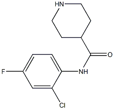 N-(2-chloro-4-fluorophenyl)piperidine-4-carboxamide Struktur