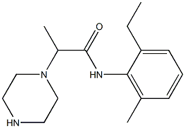 N-(2-ethyl-6-methylphenyl)-2-(piperazin-1-yl)propanamide Struktur