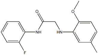 N-(2-fluorophenyl)-2-[(2-methoxy-5-methylphenyl)amino]acetamide Struktur