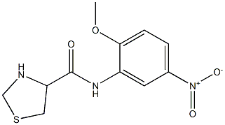 N-(2-methoxy-5-nitrophenyl)-1,3-thiazolidine-4-carboxamide Struktur